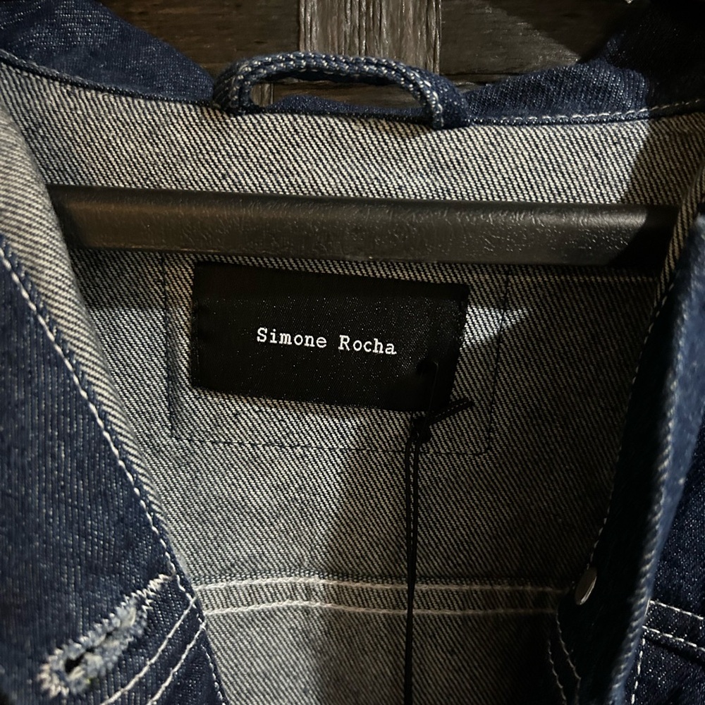 Simone Rocha Blue Embellished Jean Jacket - Picture 2 of 7